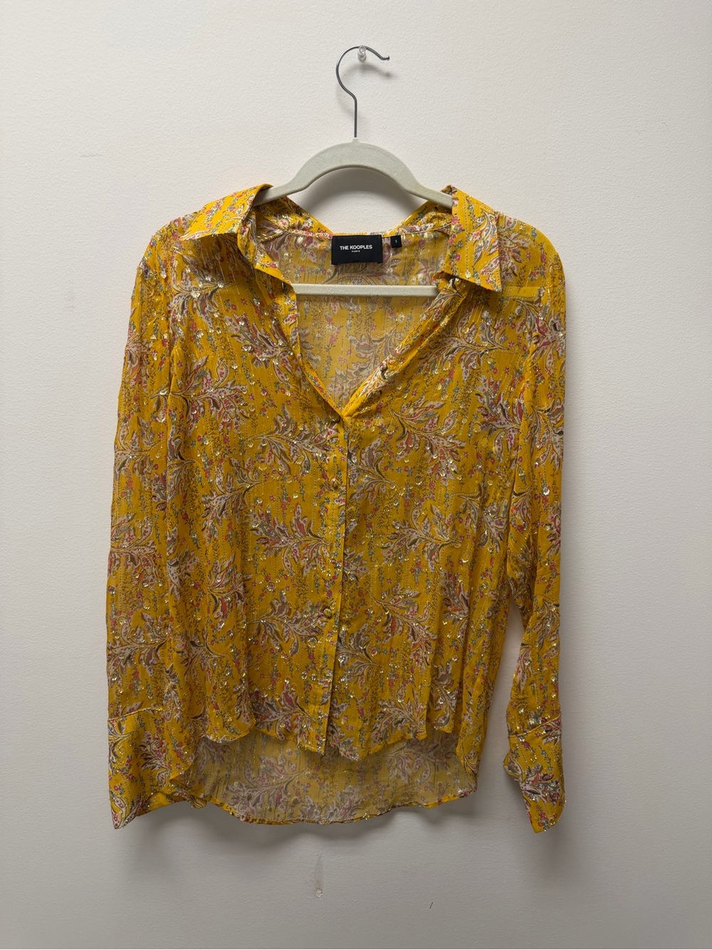 The Kooples Yellow Paisley-Print Button Down Shirt
